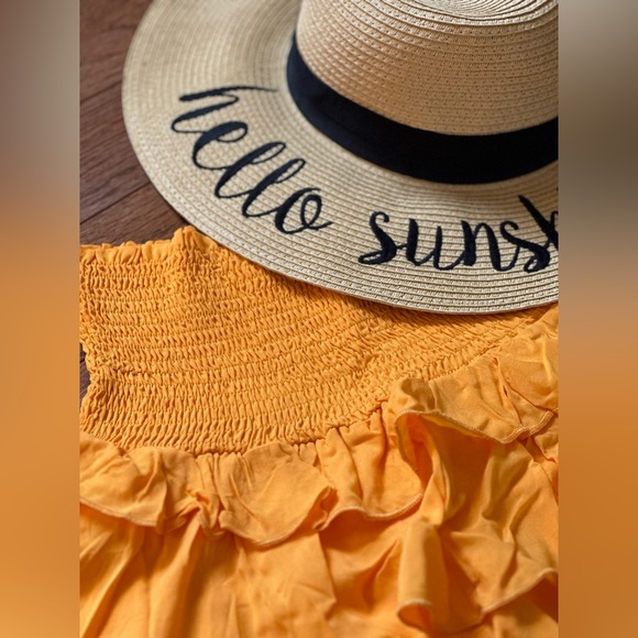 NanaMacs neon orange smocked skirt - Picture 2 of 4